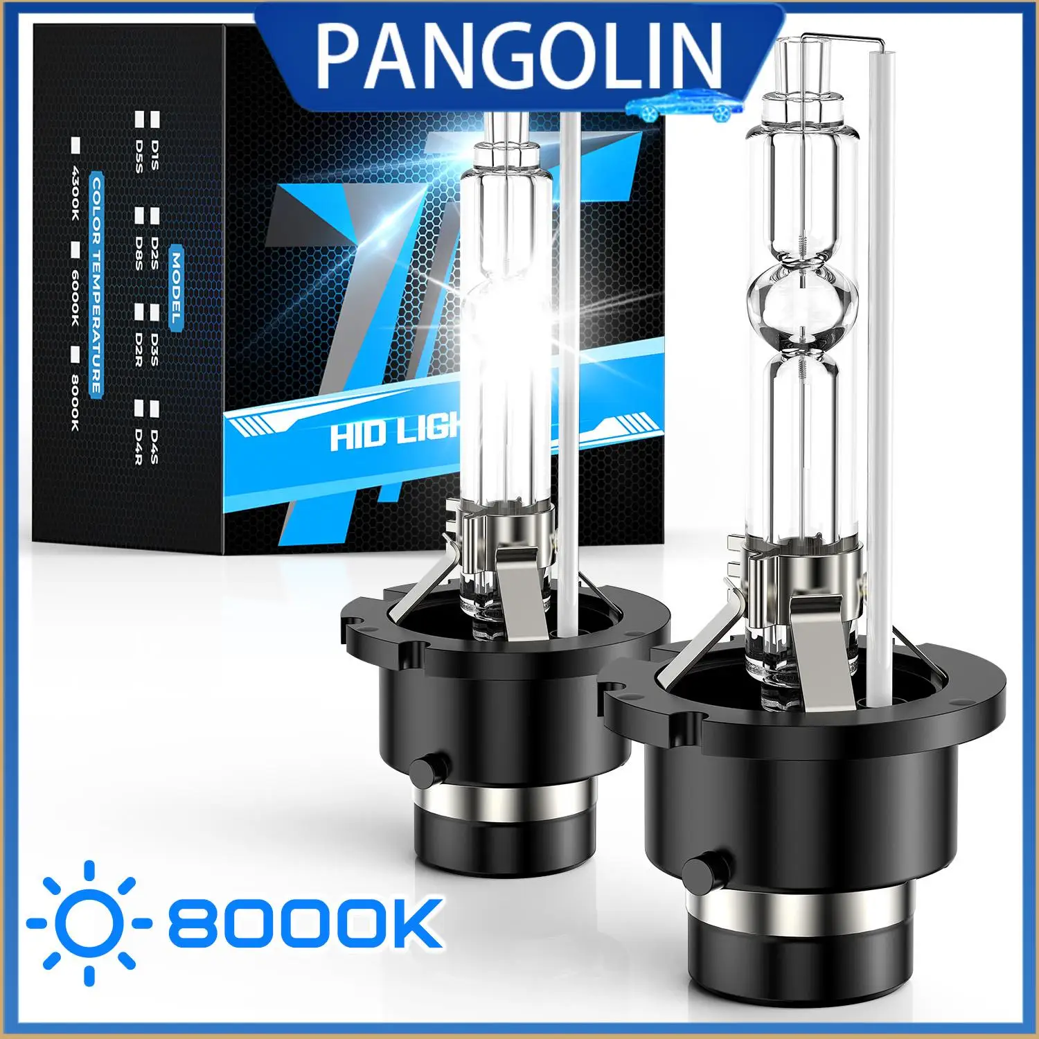 

PANGOLIN D4S Hid Xenon Headlight Bulbs 2Pcs For Superior Night Driving With 300% Ultra-Brightness And 8000K Pure White Light