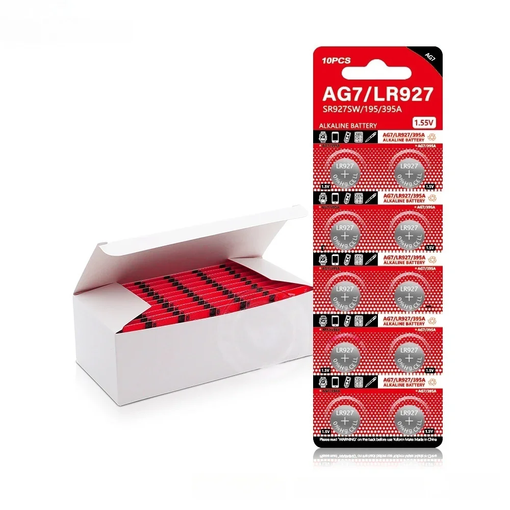 Alkaline Button Coin Cell Battery Replacement AG7 LR927 SR927SW 395 395A L926F 1.55V 5-10PCS For Watch Calculator Remote Toys