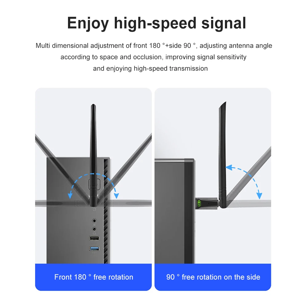 600Mbps USB WiFi Adapter 2.4/5.8GHz Supports 802.11b/g/n/ac Antenna for Windows XP/Vista/Linux/Win 7/Win 8/Win8.1/Win10/Mac OS