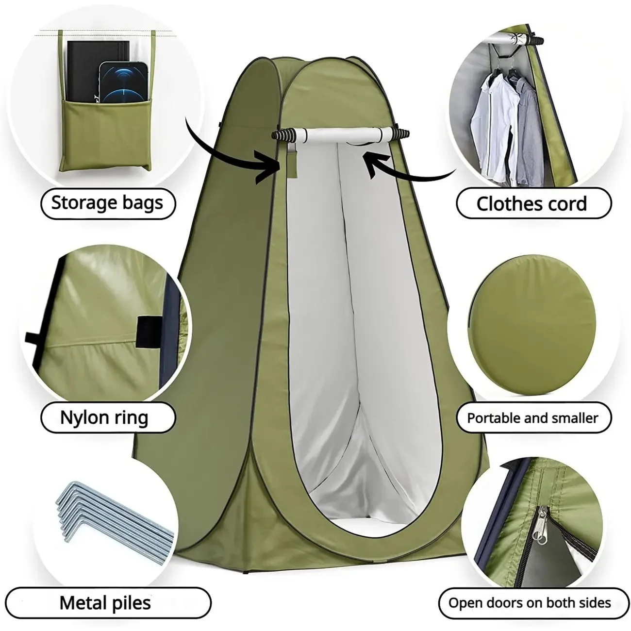 

Multi-Function Outdoor Tent: Portable Camping Bathing, Toilet, Changing, Shower Shelter – Fishing-Friendly with Thermal Insulat