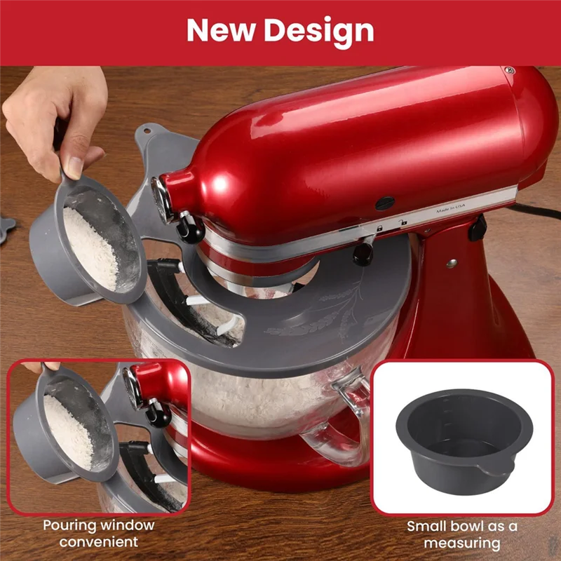 BAAN-5 Quart Tilt-Head Stand Mixer غطاء وعاء زجاجي لـ Kitchenaid K5GB مع واقي من الرذاذ إضافة فتحة المكونات