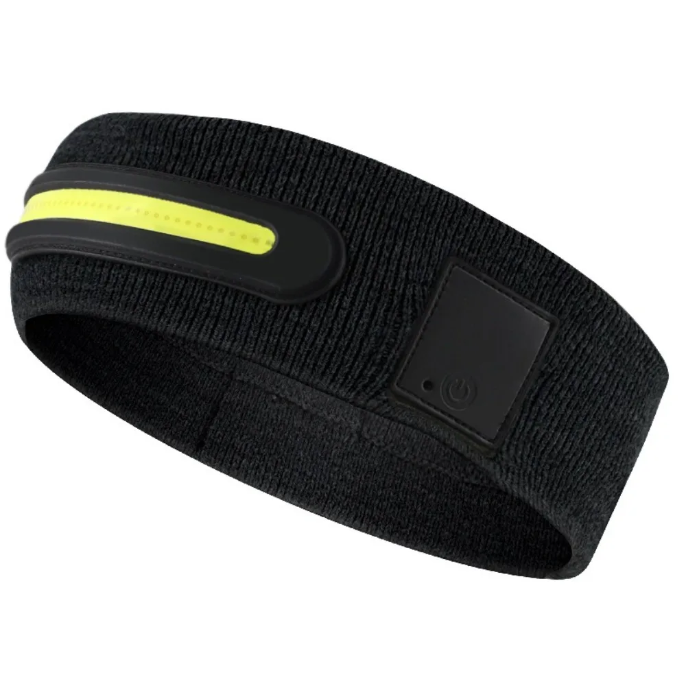 

Unisex USB LED Light Headband Cotton Elastic Luminous Running Hat Fabric 3 Light Modes Sports Light Head Hat Exercise