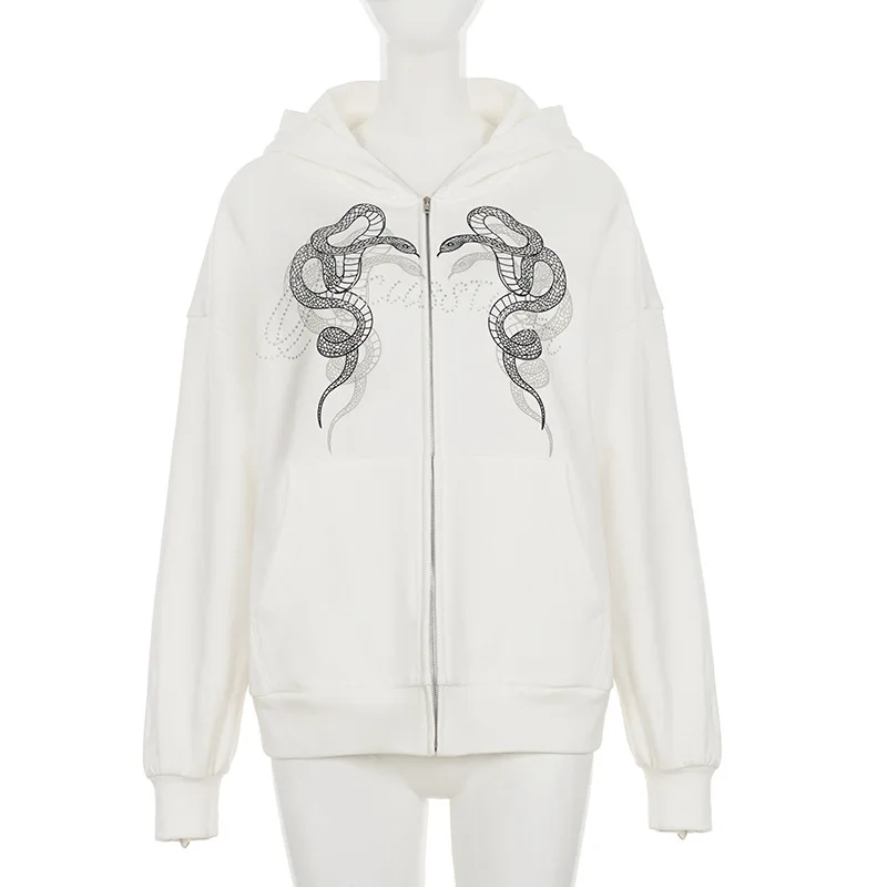 

Персонализированный уличный повседневный кардиган с капюшоном для пикантных девушек, свободная толстовка для женщин