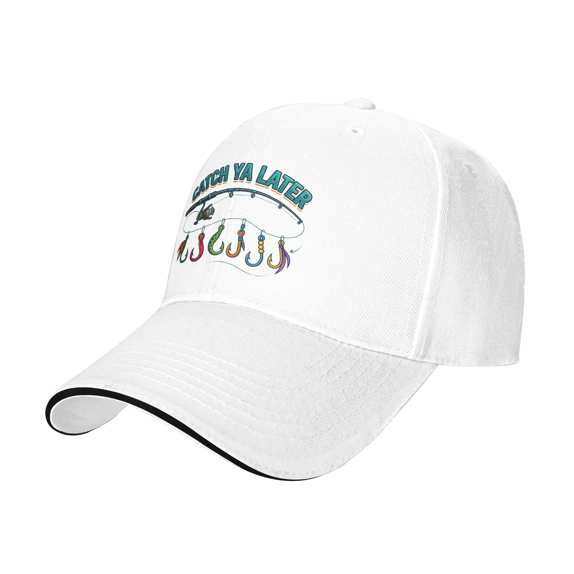 Catch Ya Later Fishing Fisherman Sandwich Baseball Caps Casual Summer Dad Son Gift Sun Cap Men Women Outdoor Adult Hats