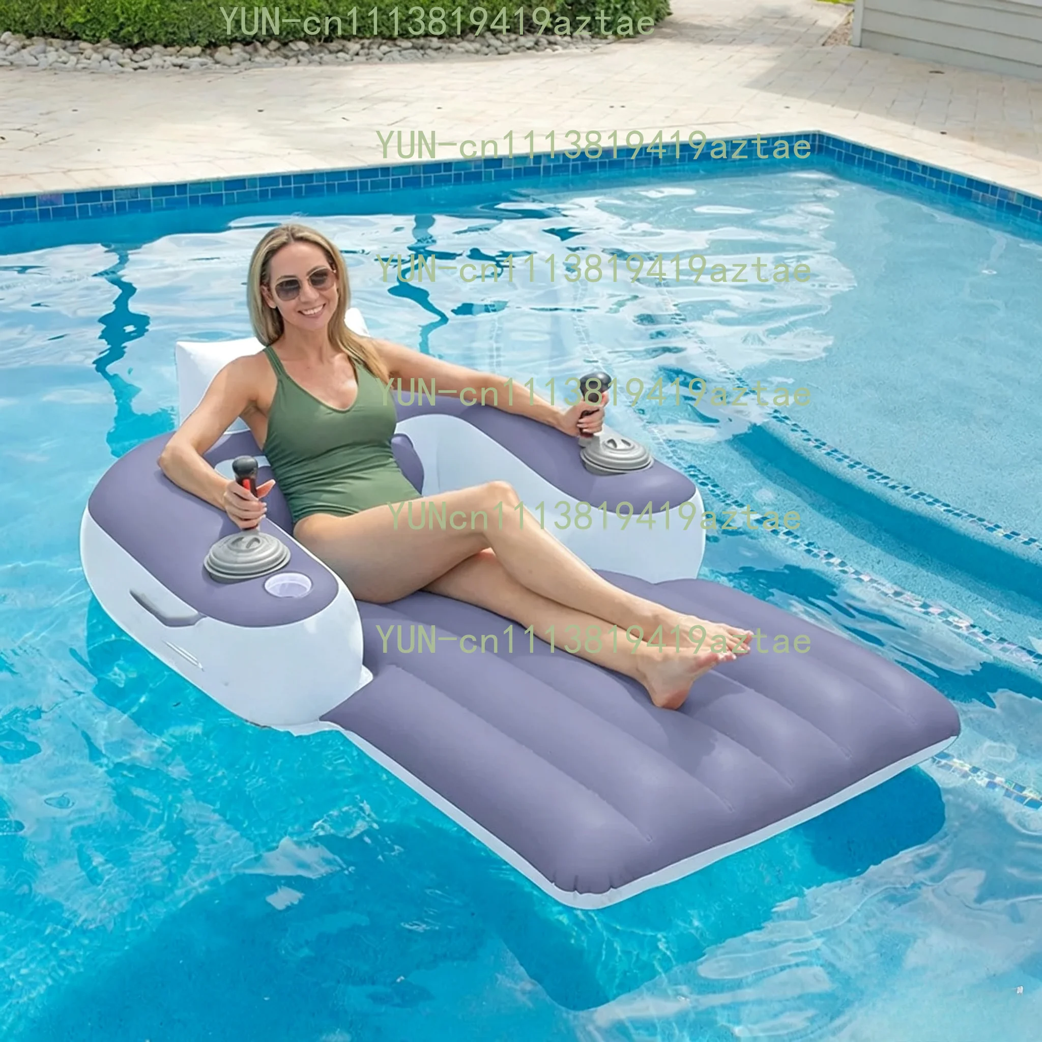 Electric Inflatable Floating Lounge Chair with Thruster Adult Water Seat for Swimming Pool Lake Water Sports