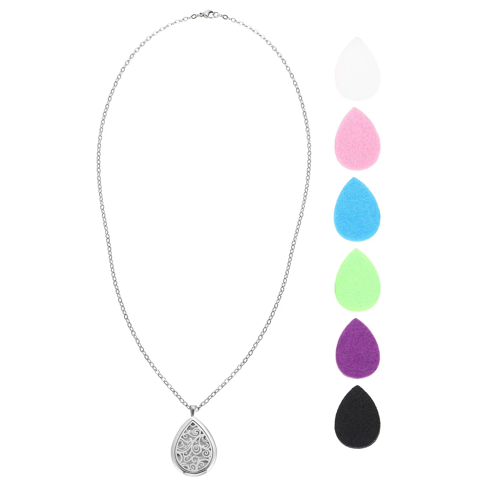 1Set Stylish Stainless Steel Aromatherapy Necklace Essential Oil Diffuser Pendant Elegant Lightweight Decorative Aroma Necklace