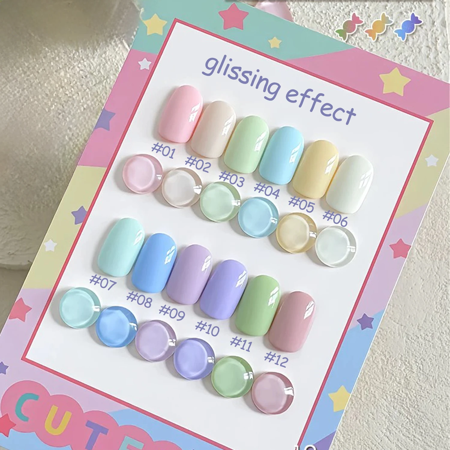 

ZH 1-24Pcs Cloud Candy Color Nail Polish Glue 2025 New Popular Whitening Nail Salon Special Phototherapy Glue Nail Art