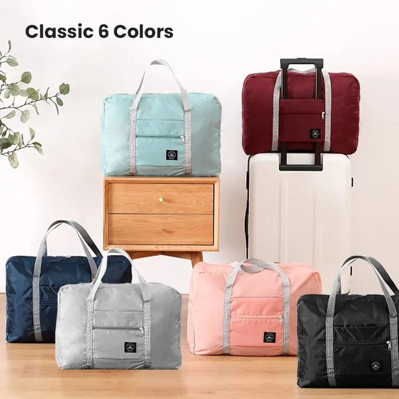 Fashionable Foldable Travel Bag: Large Capacity, Splash-Proof Carry-On Luggage Handbag for Unisex Fitness & Holiday Trips