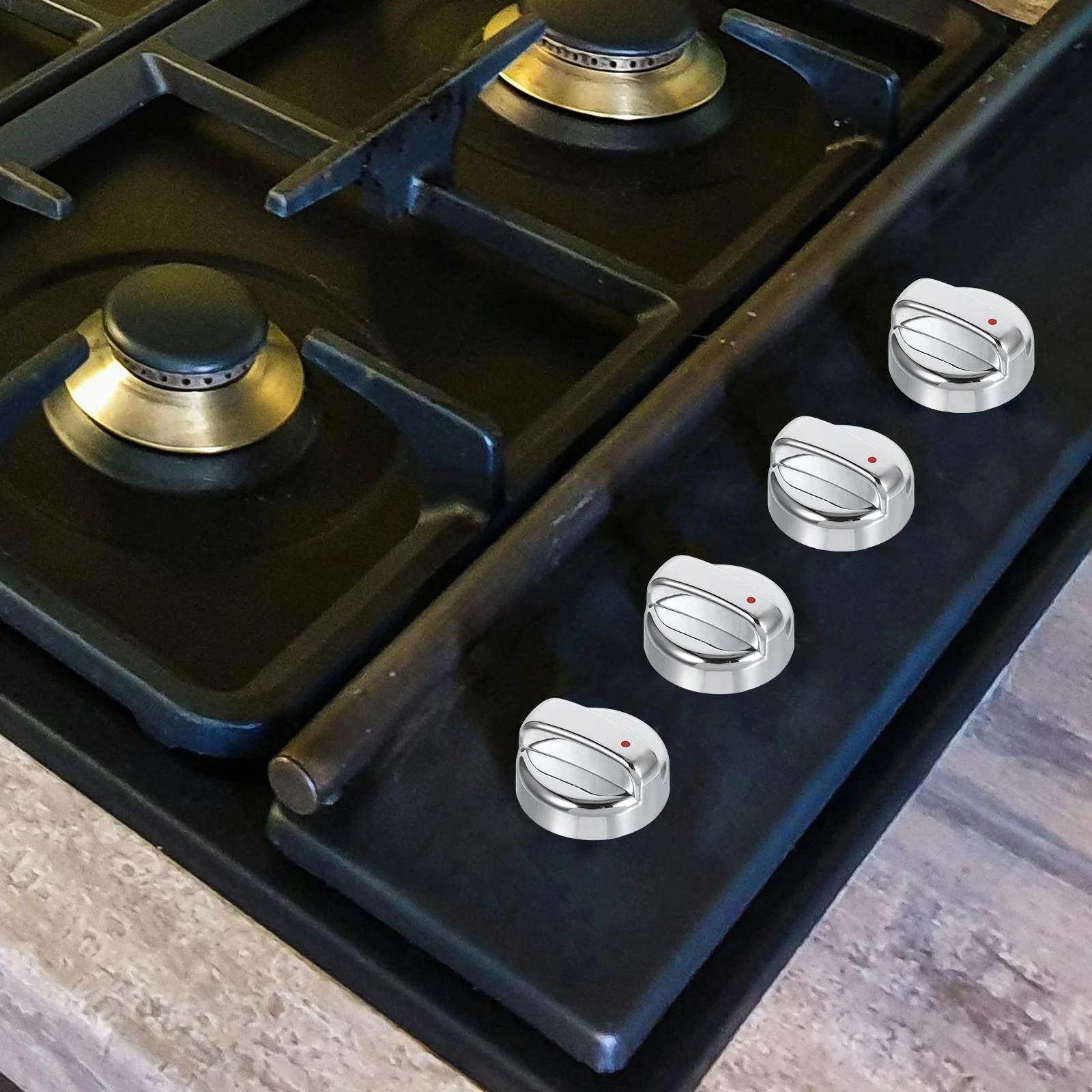 

5Pcs Comfort Grip Grill Control Knobs 8Mm Hole for Gas Cookers Stoves Regulation Outdoor Cooking