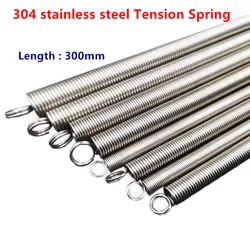 304 Stainless steel Wire Dia  0.3mm 0.4mm 0.5mm 0.6mm 0.8mm 1.0mm Dual Hook Long Expansion Tension Spring Extension springs