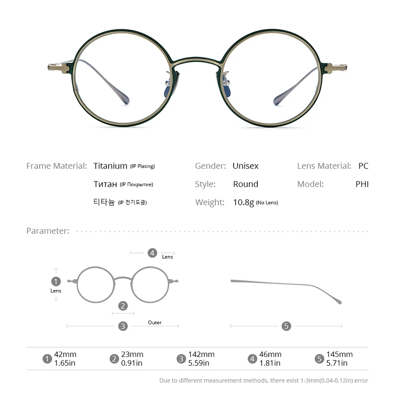 FONEX Titanium Glasses Frame Men Brand Design Vintage Retro Round Eyeglasses Women Japanese Ultralight High Quality Eyewear PHI