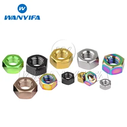 Wanyifa Titanium Nuts M4 M5 M6 M8 Hex Nut for Bike Motorcycle Car Boat
