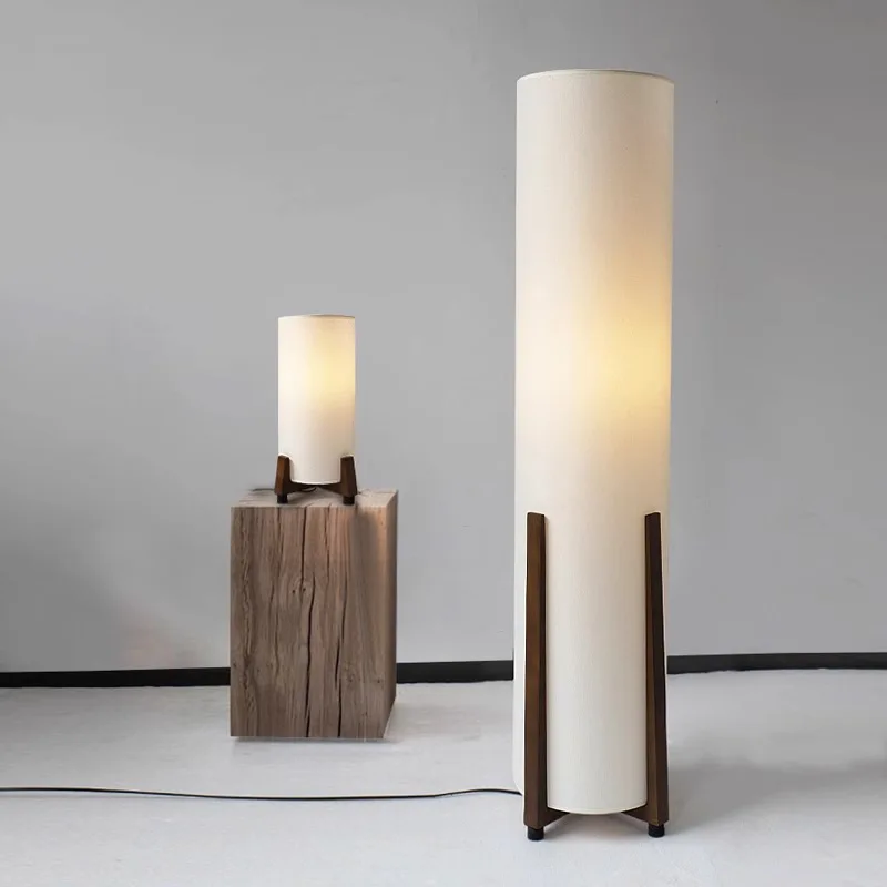 Nordic Fabric Floor Lamp Japanese Desk Lamp For Living Room Study Reading Light Bedroom Bedside