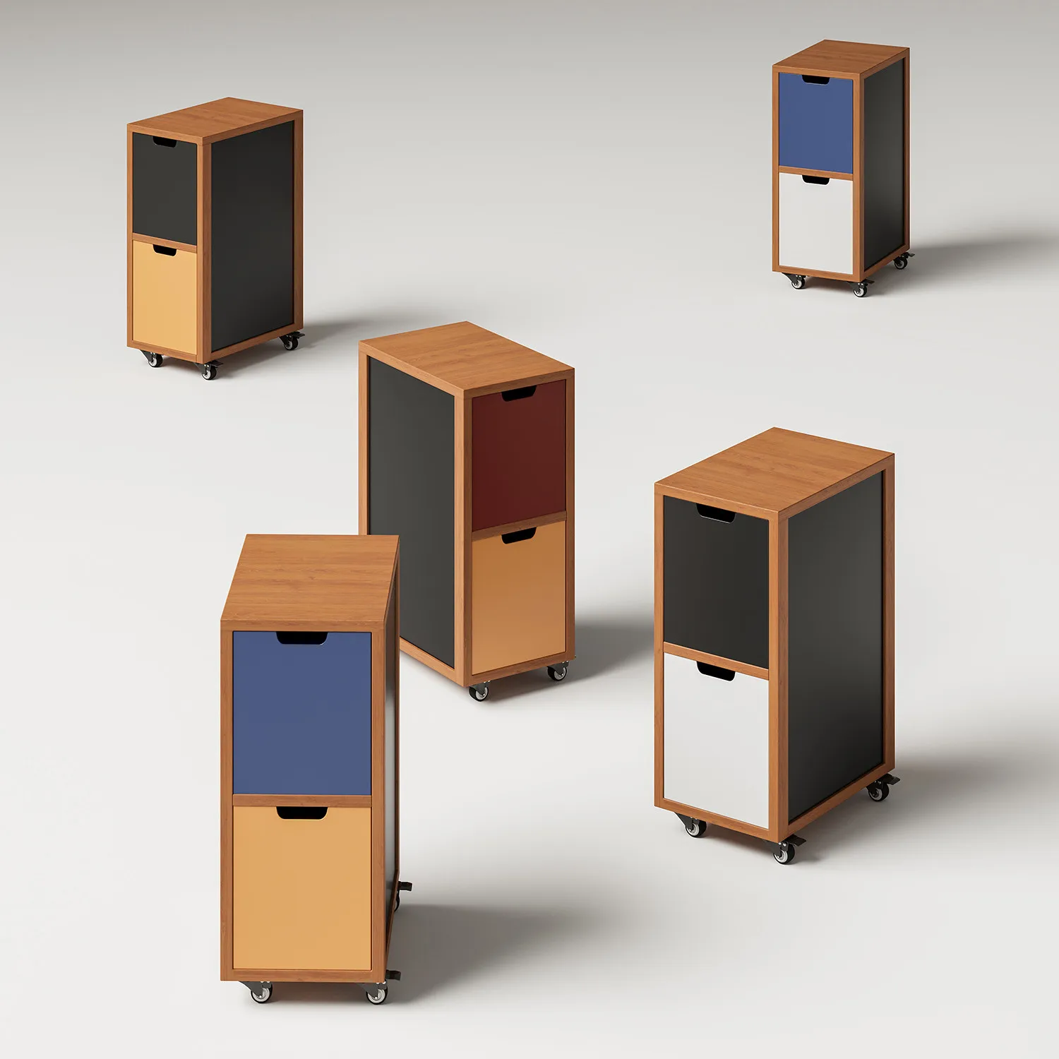 Color matching bedside table, minimalist bedroom narrow cabinet, extremely narrow movable bedside seam cabinet