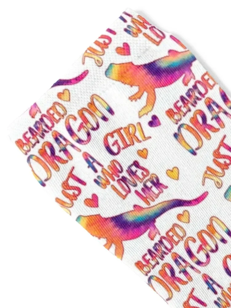 Just a Girl who loves her Bearded Dragon Socks custom sports winter with print compression Ladies Socks Men's