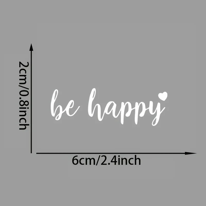 3PCS Cheerful Be Happy Quote Stickers Waterproof Vinyl Decals for Laptop Cup Fridge Car Window Glass Decor
