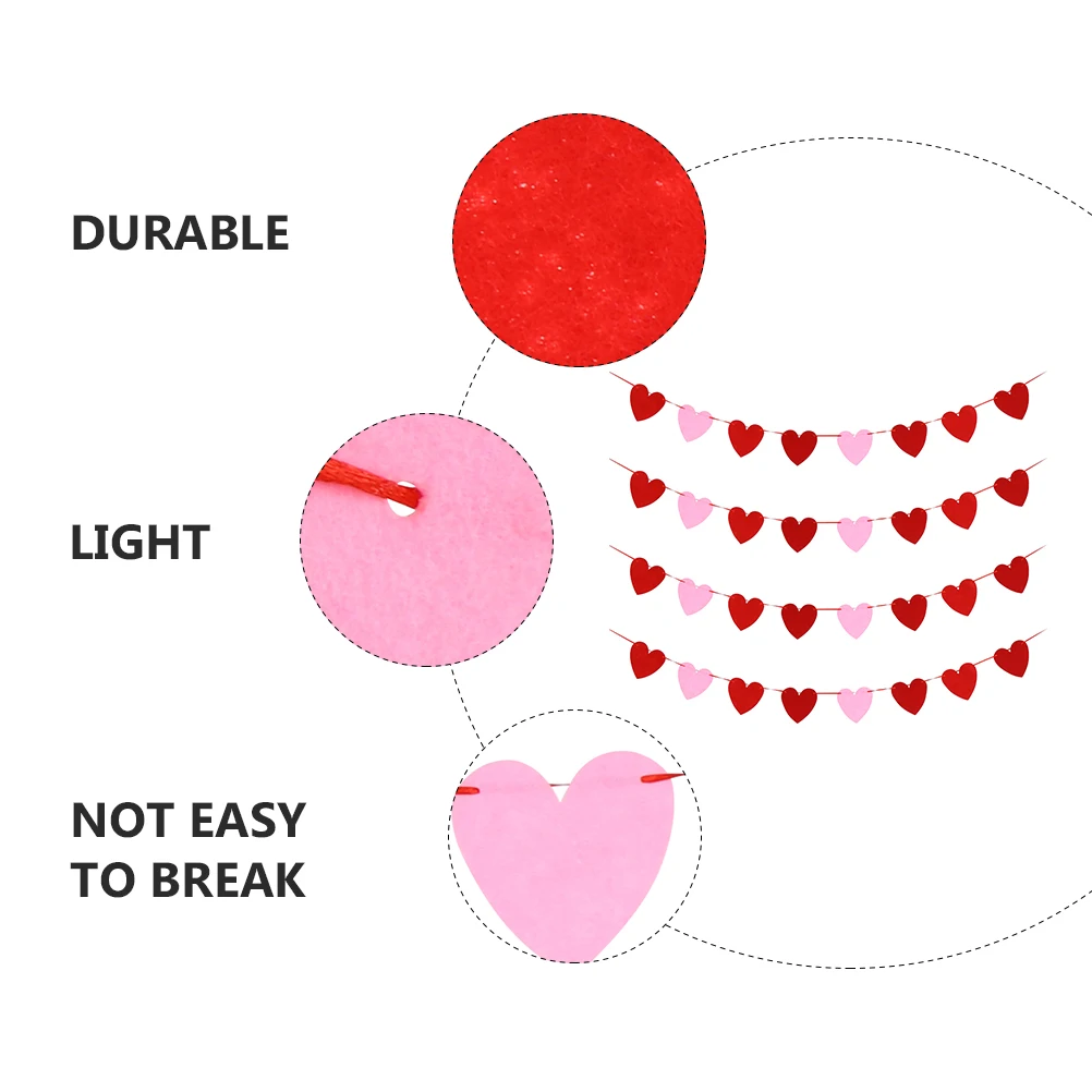 

4Pcs Material Romantic Colors Decorative Party Wall Decoration Party Wall Valentine Day Background