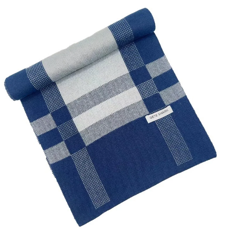 Fashion Men Plaid Knitted Scarf Autumn Winter Warm Pashmina Thicken Soft Neckerchief Business Scarves Male Accessories Bufandas