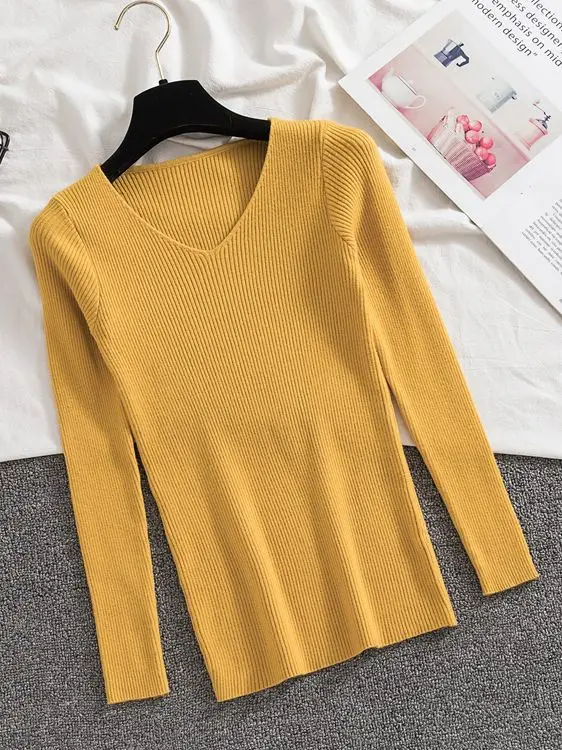 Autumn/Winter New Women'S V-Neck Large Fashion Knitwear Sexy Pullover Sweater