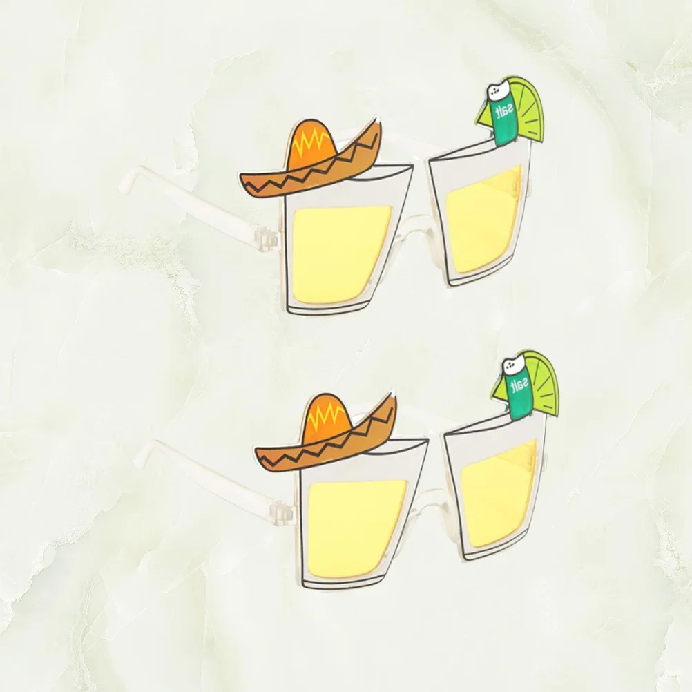 

2Pcs Funny Cocktail Glass Shaped Glasses Frame Party Props Unique Lightweight Decorative Spectacles Cosplay Eyeglasses