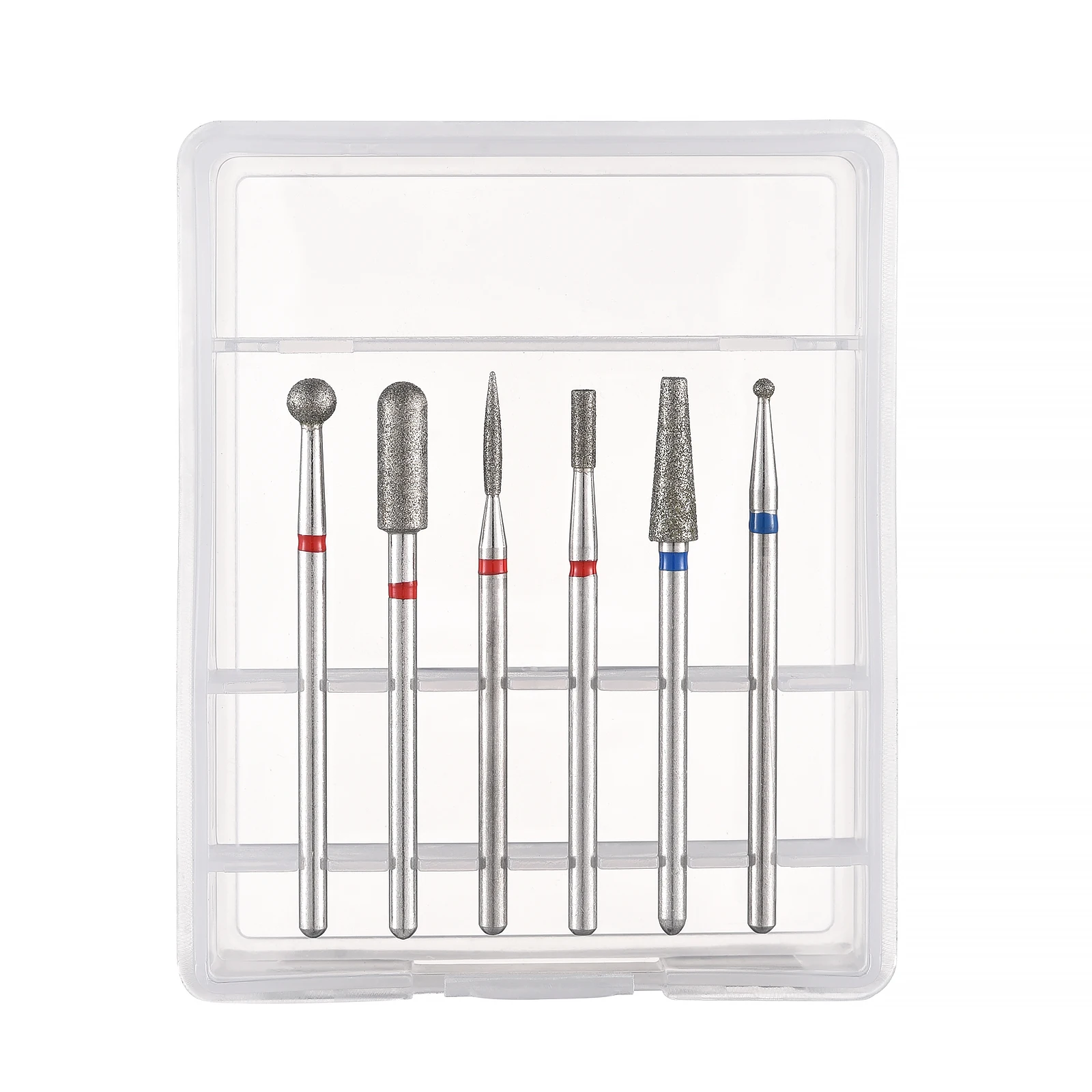 ชุดดอกสว่านเพชรสำหรับทำเล็บ 6 ชิ้น ขนาด 2.35 มม. สำหรับเครื่องเจียรไฟฟ้า ใช้สำหรับทำเล็บมือ เล็บเท้า ทำความสะอาดหนังกำพร้า อุปกรณ์เสริมสำหรับสว่าน