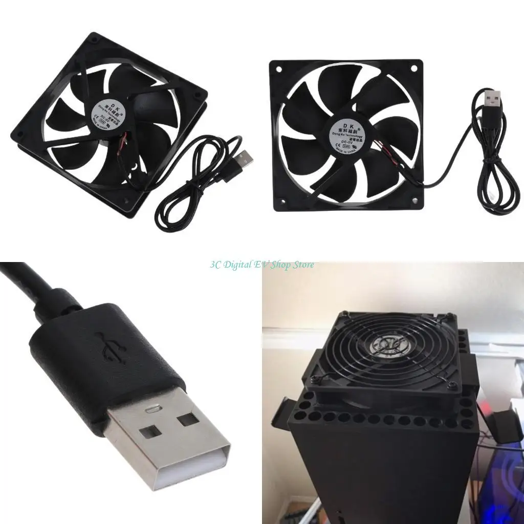 E74D 5V Brushless Fast Speed Cooling Fan 12x12x2.5cm 2Pin 2 wire Connectors