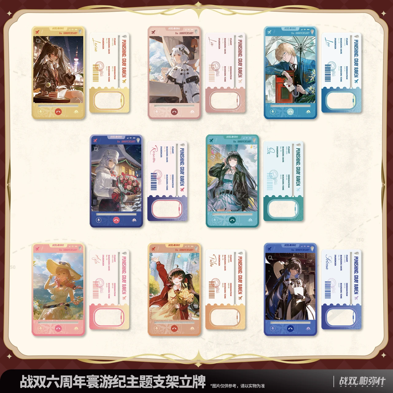 Original GRAY RAVEN：PUNISHING Lee Lucia Liv Lilit Acrylic Stand  Desktop Sixth Anniversary Ornament Anime Game Toy Kids Gifts