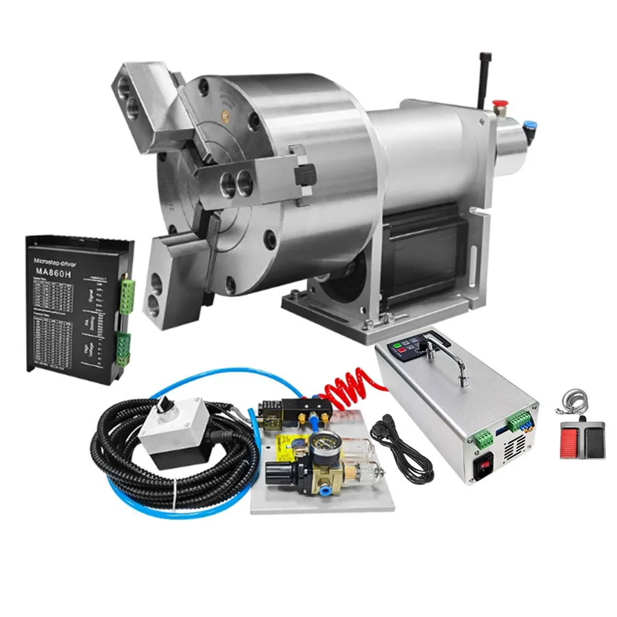 Pneumatic chuck rotary table indexing head, rotary positioner, positioner, marking and welding rotary table