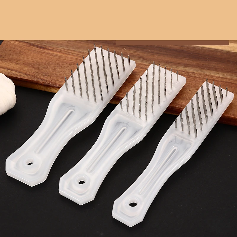 Stainless Steel Fish Scale Remover Brush Wooden & Plastic Handle Manual Fish Scaler Scraper Fast Descale Seafood Cleaning Tool N