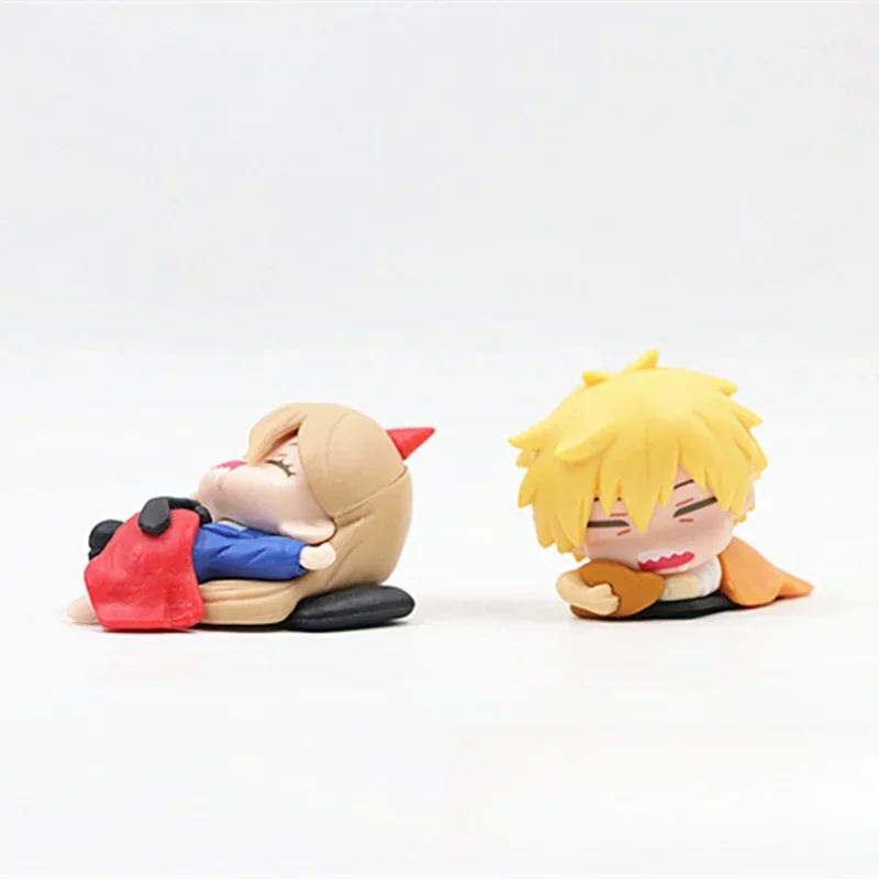 Anime Chainsaw Man Power Figure Aki Denji Sleeping Statue Makima Pochita Action Figurine Ornament Decoration Desk Accessories