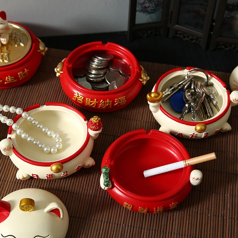 Miniature Lucky Cat Figurines Mini Fortunate Figure Resin Cat Animal Statues for 2026 Horse Year Home Tabletop Decoration