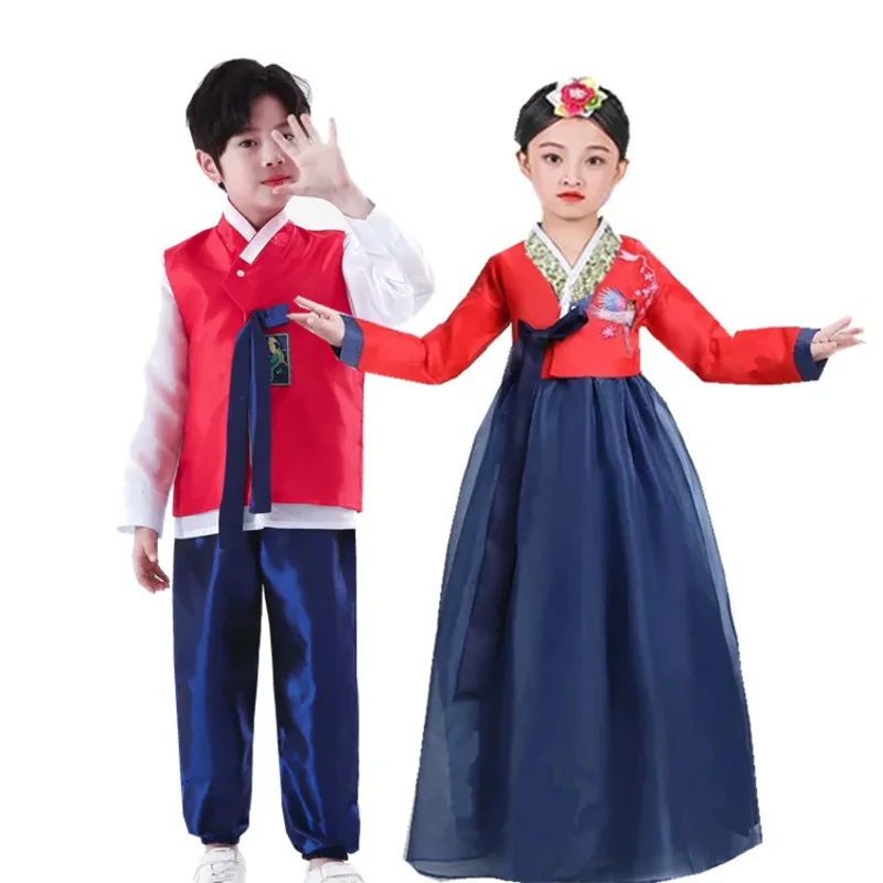 Roupas tradicionais infantis coreanas, trajes de hanbok melhorados, bebês meninos e meninas, homens e mulheres