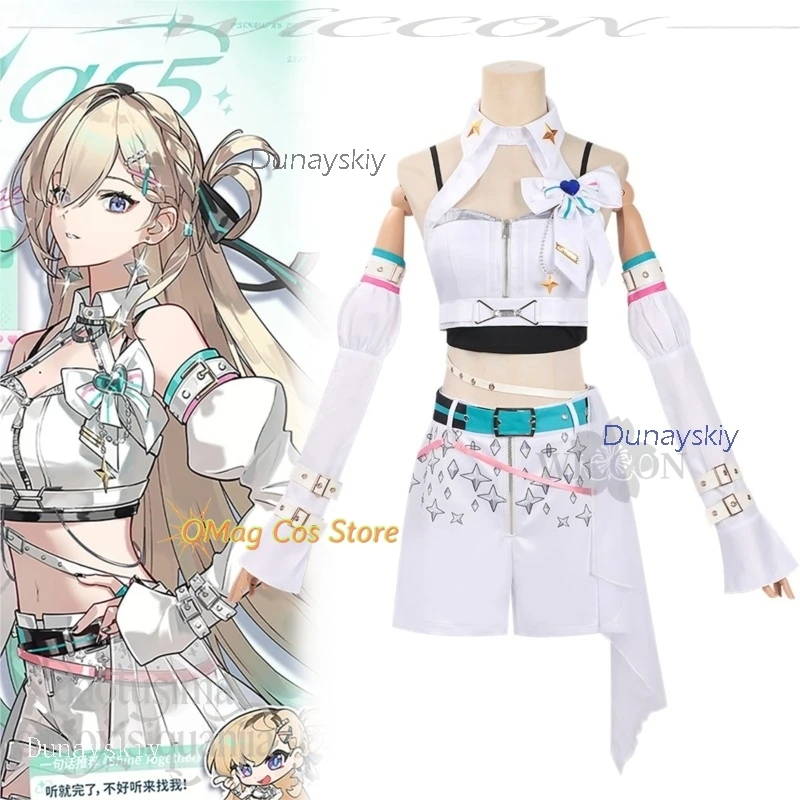Anime Cosplay Costumes Wuthering Waves Idol Groups Solar5 LYNAE White Fashion Shorts Y2K Jirai Kei Suit, Halloween