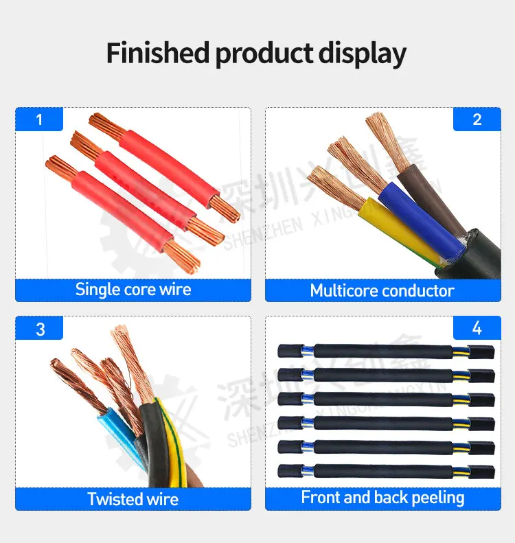 Large square Sheath Cable Inside and Outside Cutting and Stripping Machine 10 Multi-cores Wire Peeling Stripping Machine