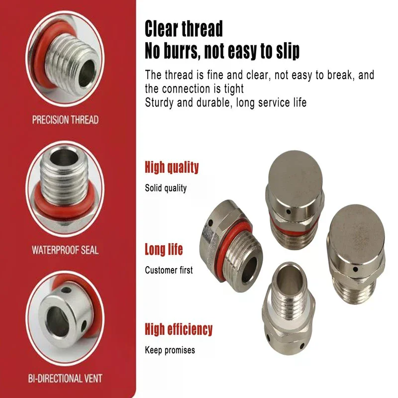 1*304 Stainless Steel Air Vent Valve Waterproof Screw In Breather Vent Valve M5 M6 M8 M10 M12 M14 M16 M18 M20 Automatic Venting✨