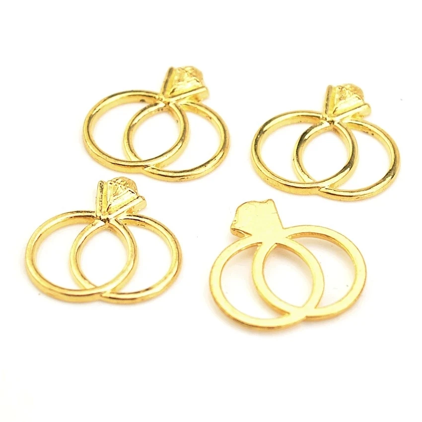 10pcs Charms Wedding Rings 25x25mm Antique Silver Color Pendants DIY Crafts Making Findings Handmade Tibetan Jewelry