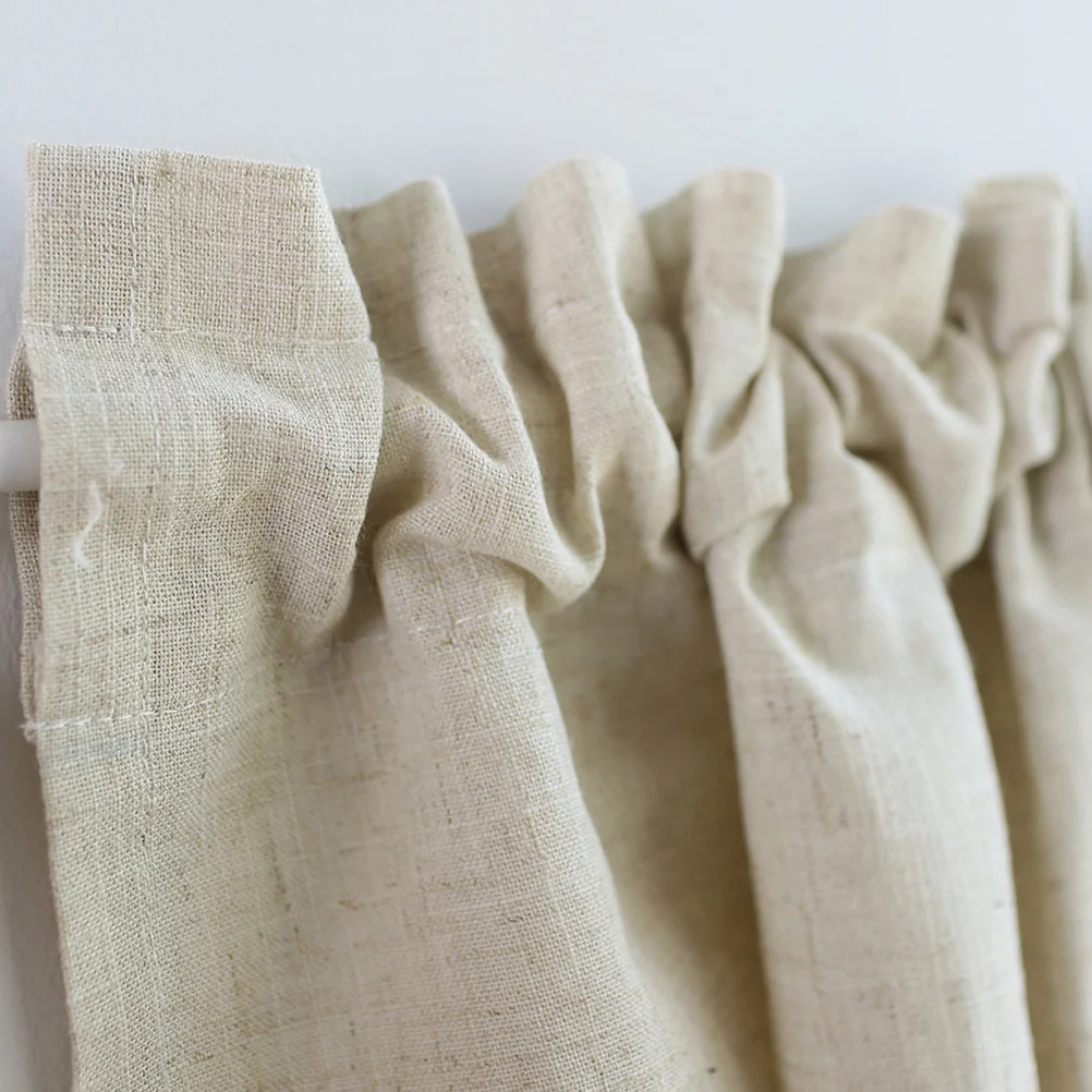

Curtains Cotton and Linen Door Country Style for Small Window Literature Art Valance Rural Half White