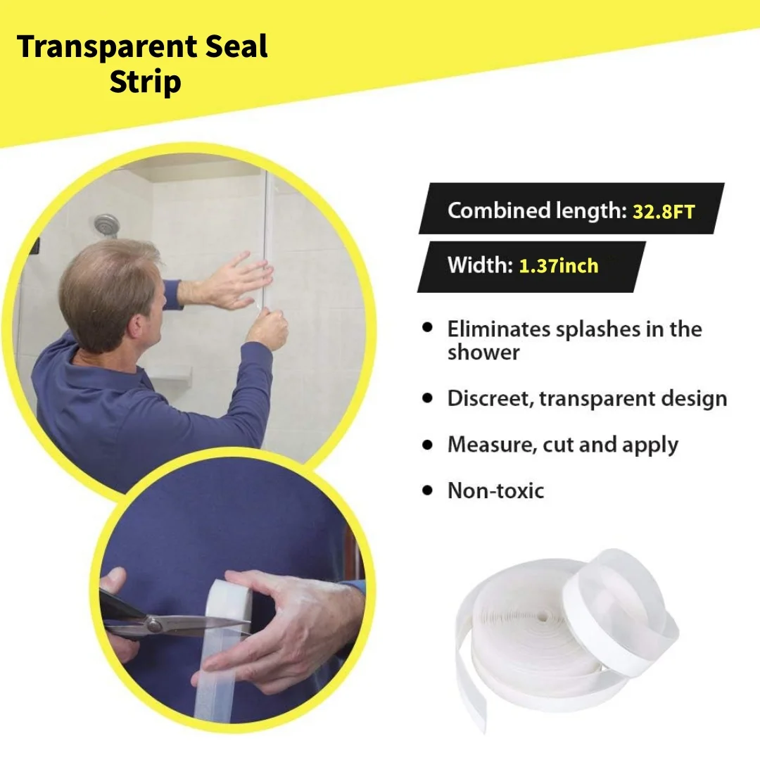 Sealing Strip, Door Bottom Windshield Sealing Tape, 1.77 Inches X 32.8 Feet, Suitable for Bathrooms, Doors and windows