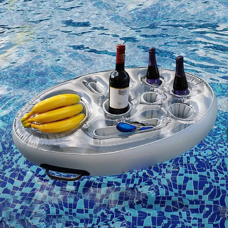 Swimming Pool Floating Tray,Self-service Ice Tray Party,Portable Beverage Holder,Inflatable PVC Ice Bar,Porous Coaster Tray