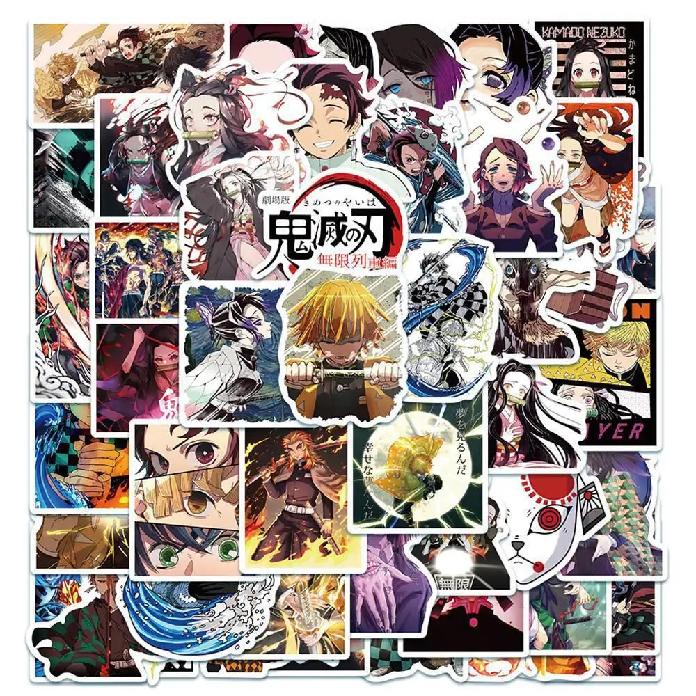 50/200pcs Various Demon Slayer Anime Stickers Waterproof Phone Case Kawaii Sticker Pack Cute Laptop Skin Aesthetic Sticker