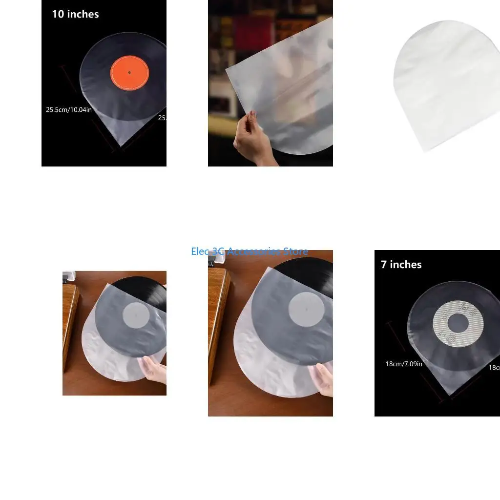 Y51A 7/10Inch Dustproof Record Inner Sleeves Record Bags 100PCS 50PCS Pack