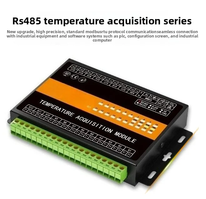 20-Channel Temperature Acquisition Module RS485 PT100 K-Type NTC Thermocouple Transmitter