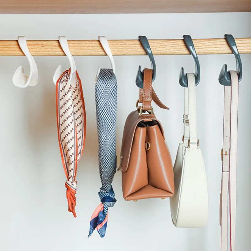 2PC Plastic Hanging Storage Rack Multifunctional Anti-Damage Closet Rod Purse Handbag Hanger Hooks Handbag Organizer Wardrobe