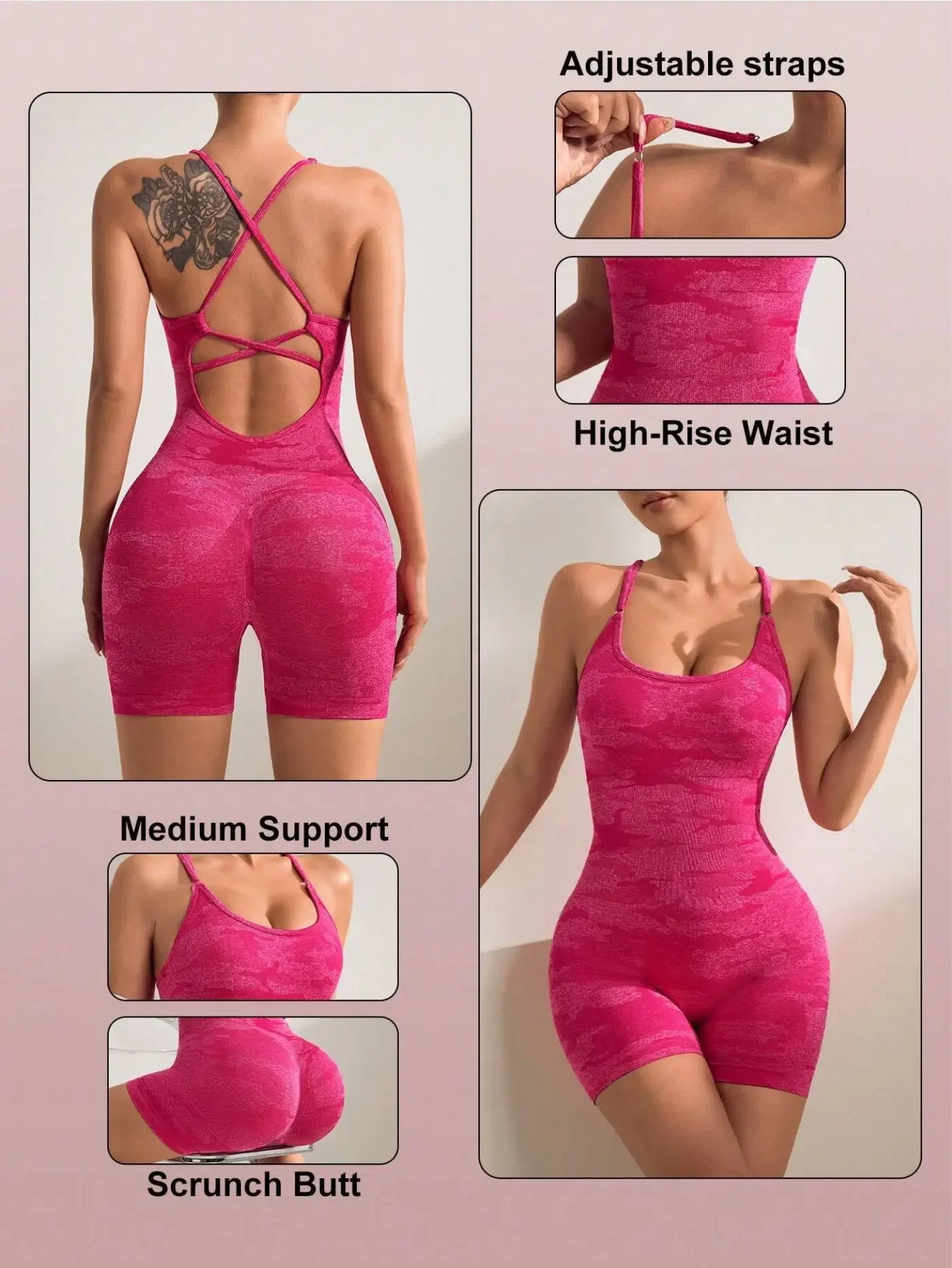 Uma peça conjunto de ginásio feminino conjunto de yoga feminino macacão shorts esporte bodysuit impressão sem costura roupas de treino de fitness