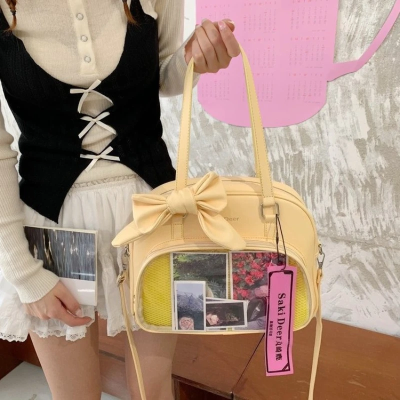 

Japanese Kawaii Transparent Ita Bags All Match Y2k Aesthetic Jk Women's Handbags Fashion Streetwear Trendy Shoulder Underarm Bag