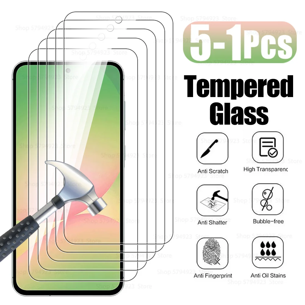 

5-1Pcs Screen Protector For Samsung Galaxy A56 A36 A26 A16 A06 5G Full Cover Tempered Glass samsung A 56 36 26 16 06 Clear Glass