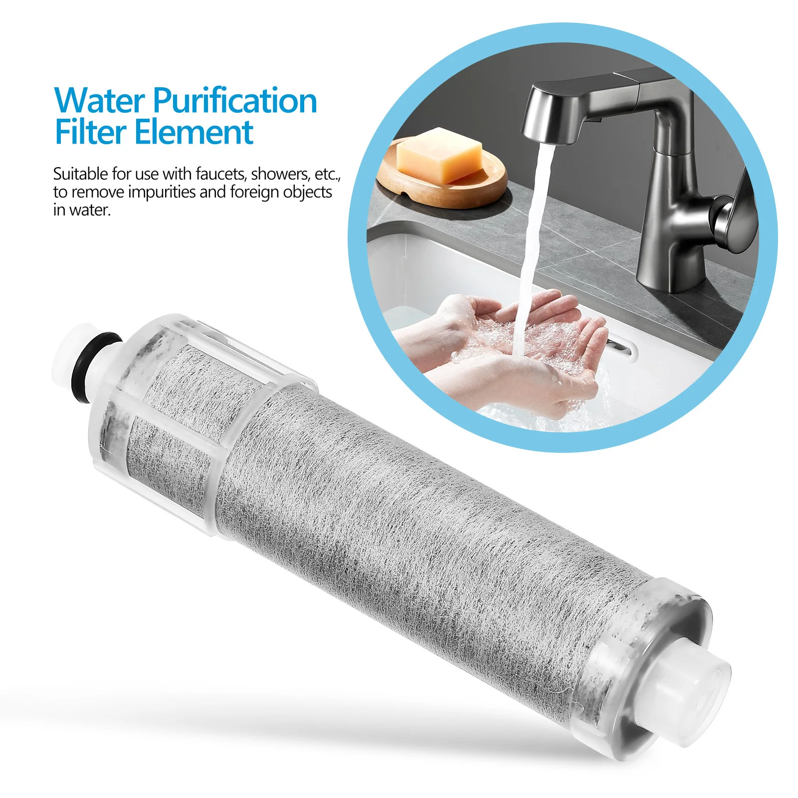 

3 шт. сердечник фильтра для воды, пластиковый сменный элемент для кухни, ванной комнаты, очиститель, фильтрующий пластиковый сердечник