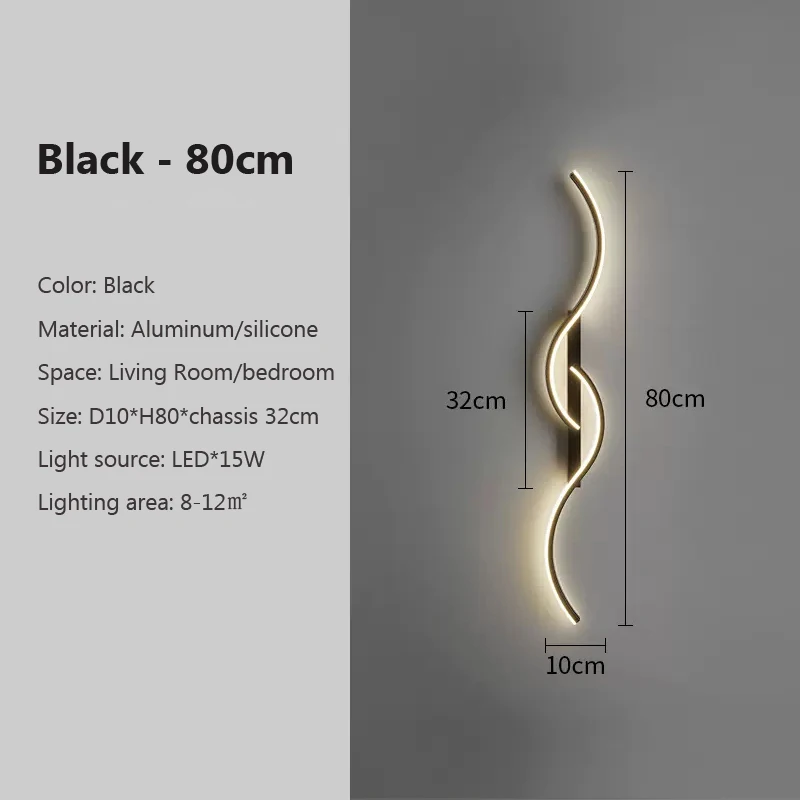 Moderne LED-wandlamp Minimalistisch led-licht Slaapkamer Nachtkastje Lange strip Wandkandelaars Woonkamer Bank Thuis Binnenverlichting