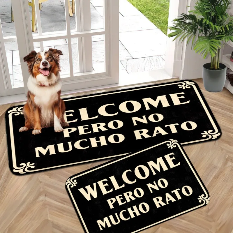 European and American Retro Style  Bathroom Rug, Easy To Take Care of Bedroom Door Floor Mat, Study General Flannel Foot Carpet