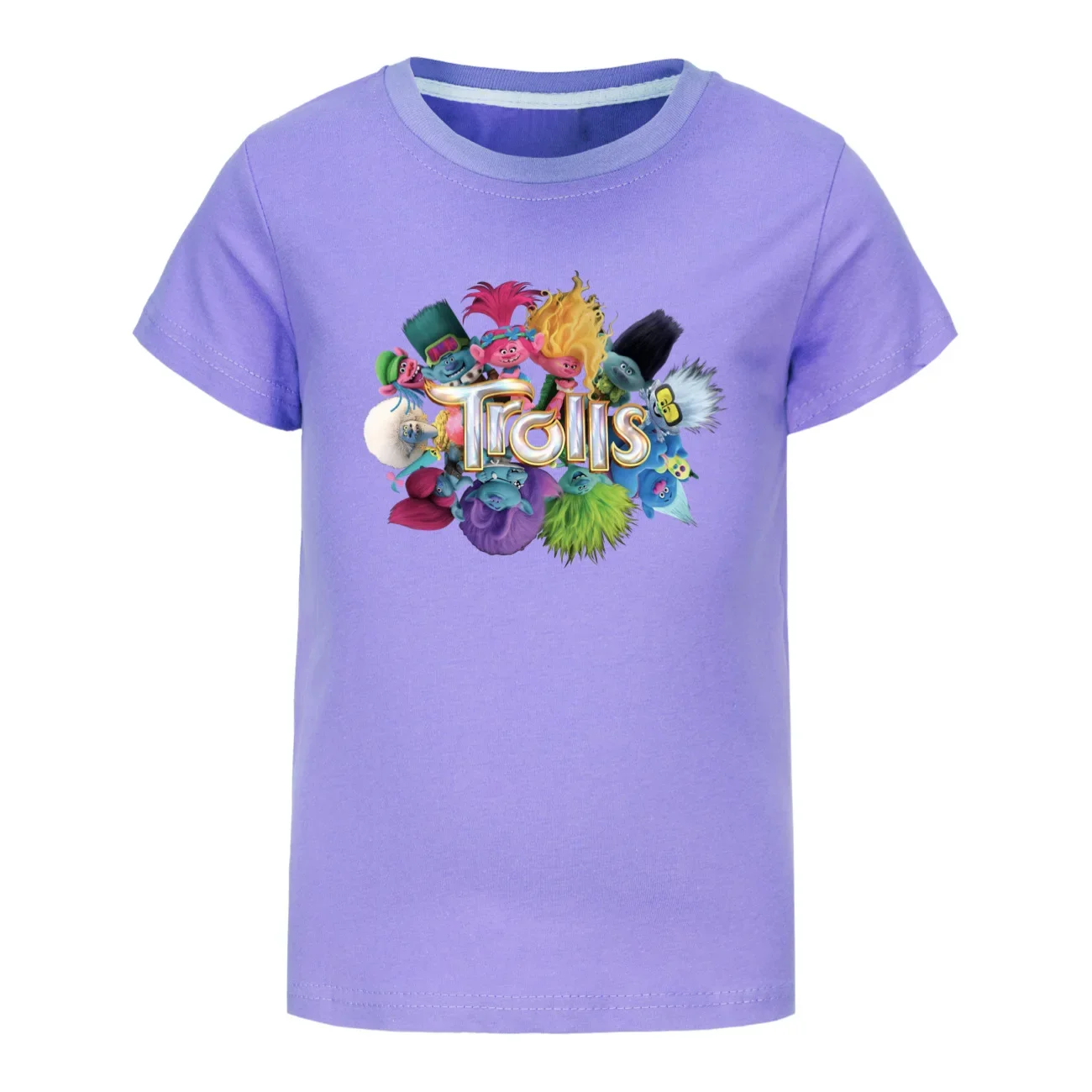 Kids Pure Cotton T-Shirts Baby Girls Summer T-shirt TROLLS' WORLD TOURT Shirt  Boys Short Sleeve T Shirt Children Tops  3315